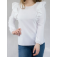 Biała bluzka koszulowa z falbanami